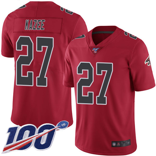 Atlanta Falcons Limited Red Men Damontae Kazee Jersey NFL Football #27 100th Season Rush Vapor Untouchable